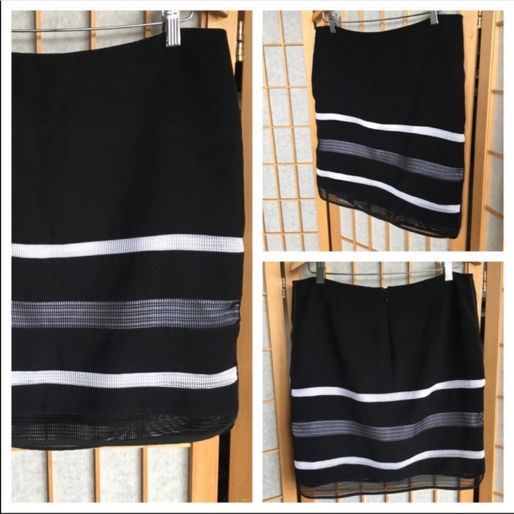 WHBM Black & White Skirt SZ 8